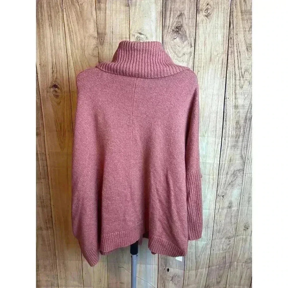 Loft Oversized Turtle Neck with Pockets 3/4 Sleeve Sweater Size S - Picture 6 of 8